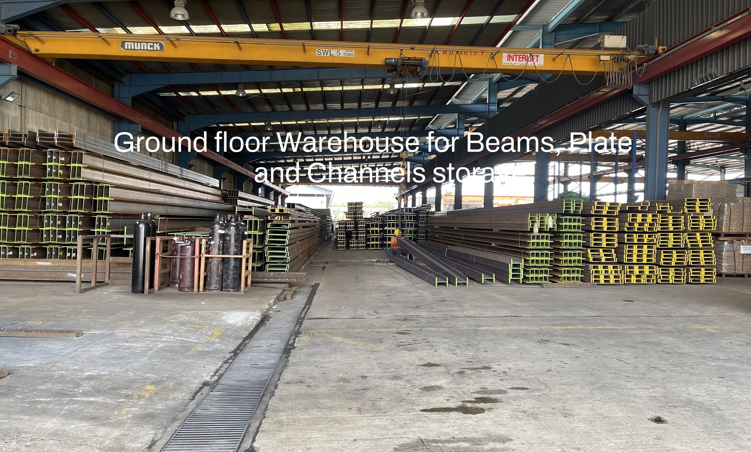 Ground floor Warehouse for Beams, Plate and Channels storage